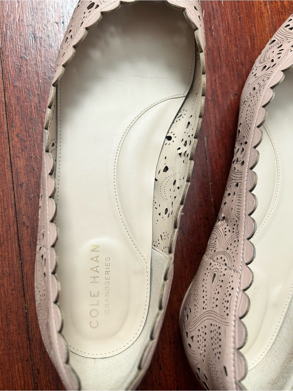 Cole Haan Scalloped Laser-Cut Women's Ballet Flat - Nude - Picture 10 of 10